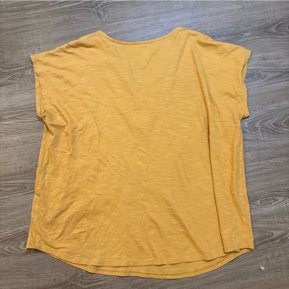 Pure Jill J. Jill Mustard Yellow Embroidered Top Western Boho Indie Sz L Petite - Picture 4 of 6